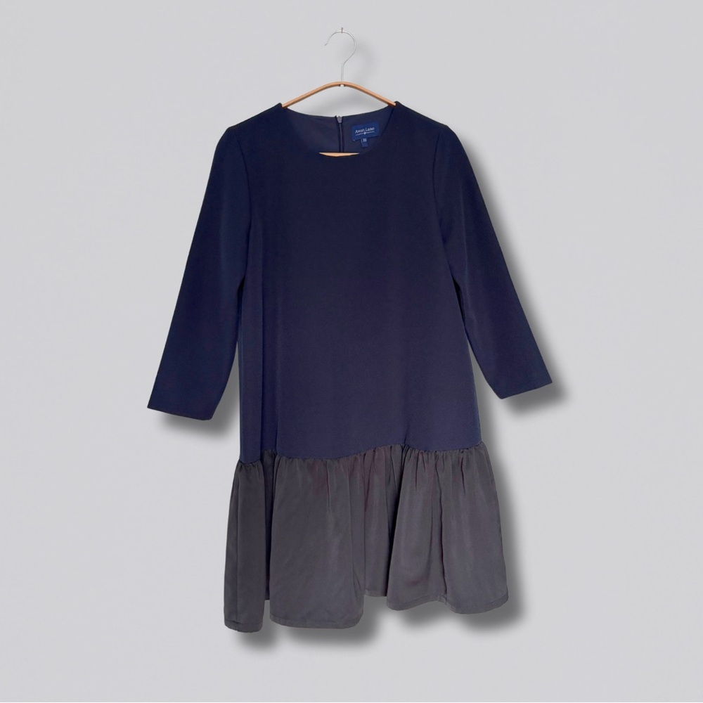 Navy/black Avon Lane Two-Tone Ruffle Hem Dress - XS
